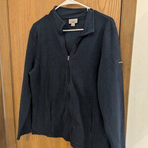 LL Bean Fleece Zip Navy Jacket-Women's XL